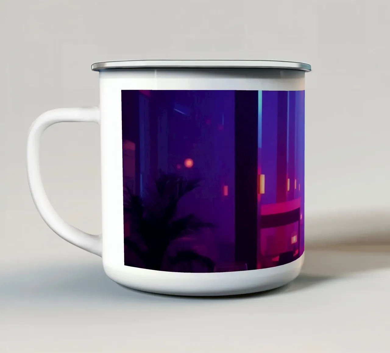 Luogo unico e suggestivo con illuminazione colorata tazza in smalto da DesignDoodle