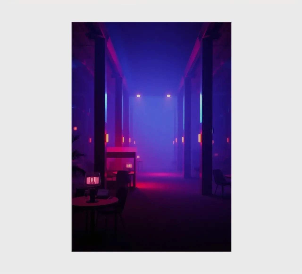 Unique atmospheric venue with colorful lighting notebook by DesignDoodle