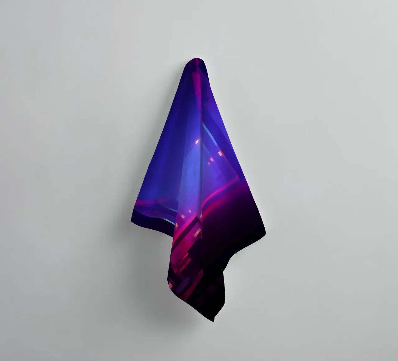 Luogo unico e suggestivo con illuminazione colorata asciugamano da bagno da DesignDoodle