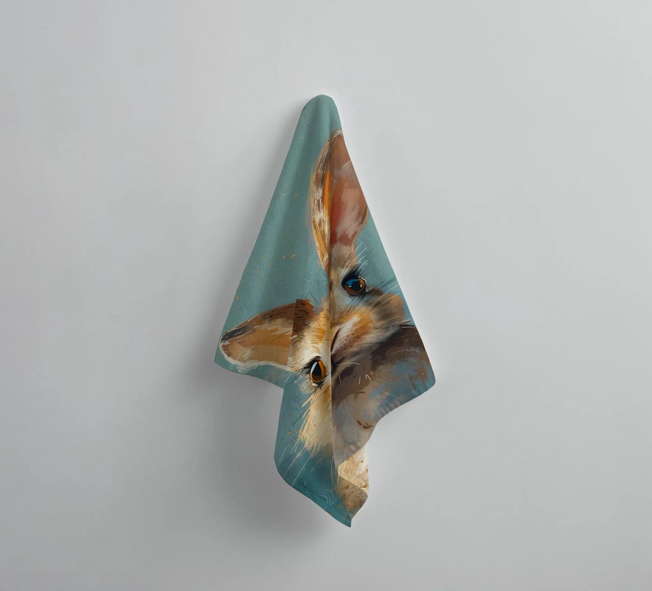 Serene Rabbit Gaze towel by Manh beo