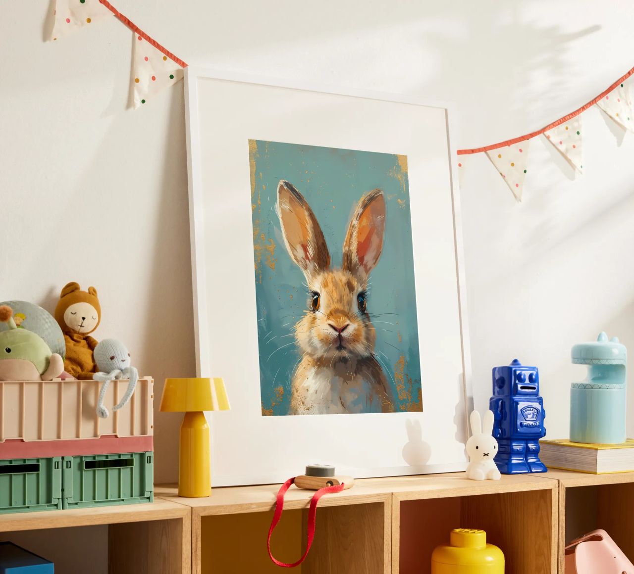 Serene Rabbit Gaze poster by Manh beo