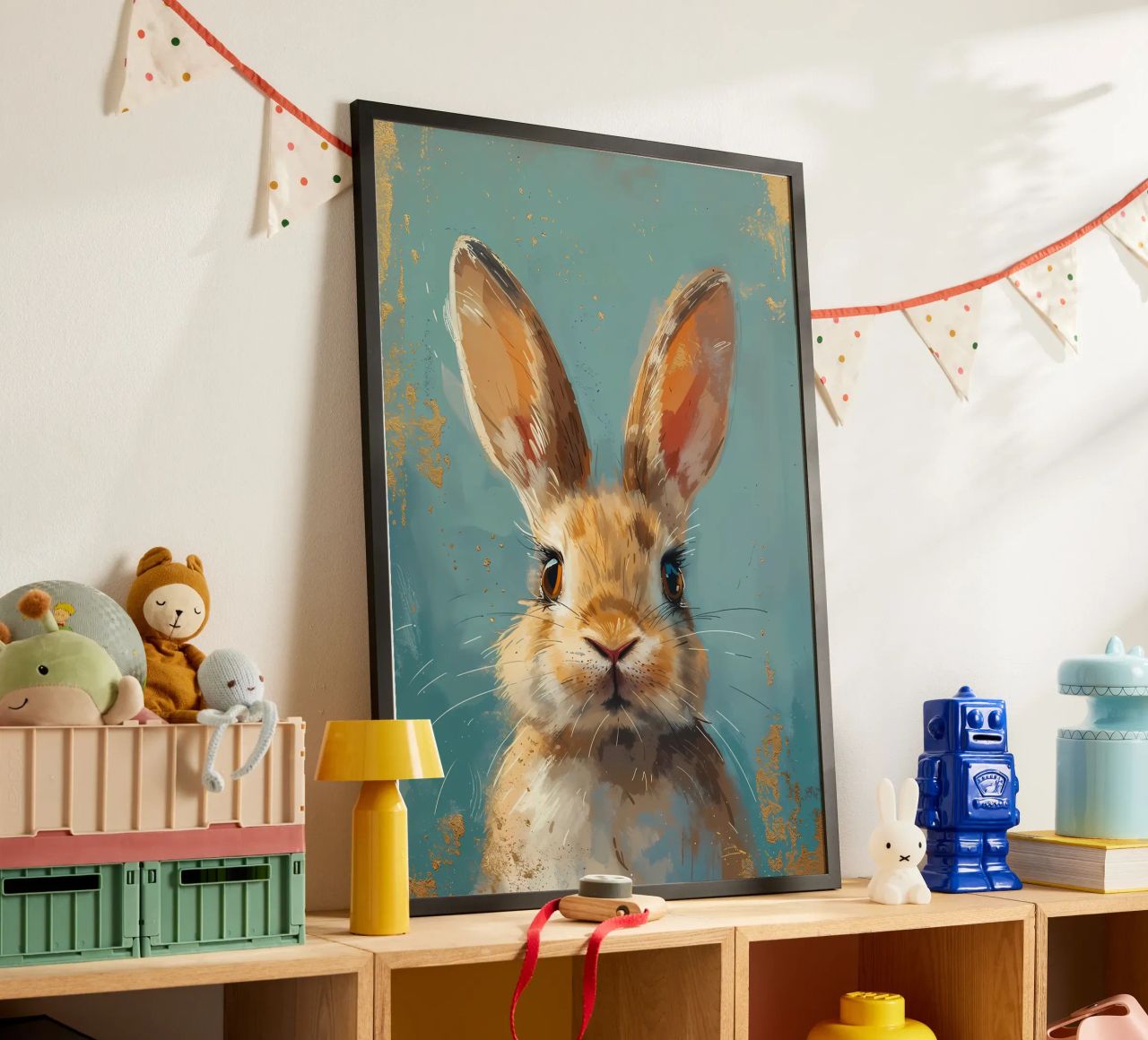 Serene Rabbit Gaze poster by Manh beo