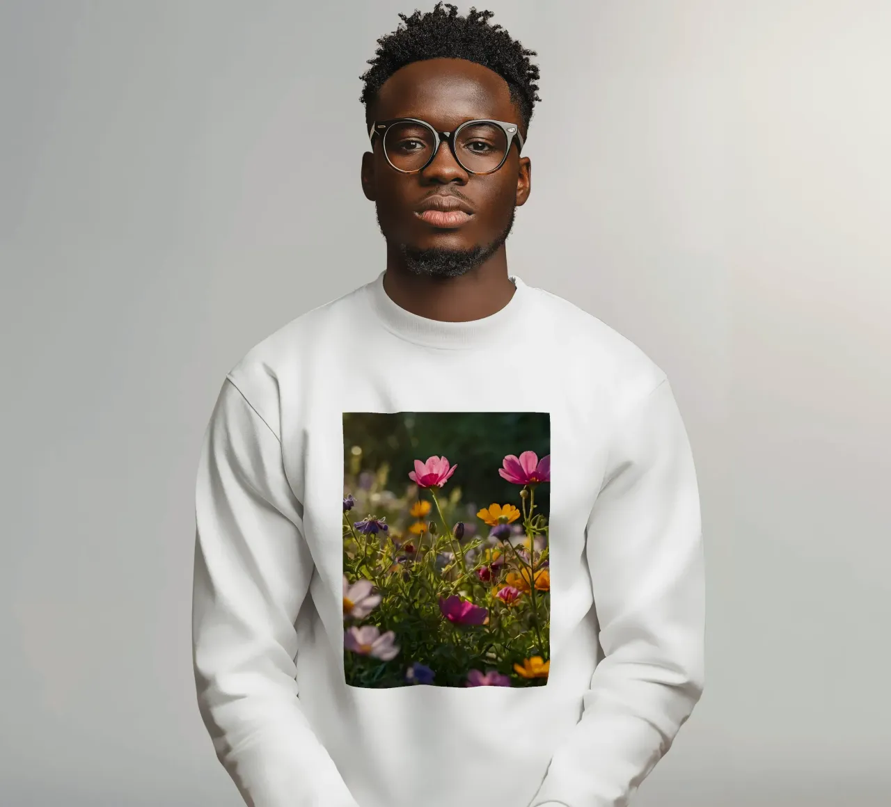 Fiori di campo colorati in un giardino illuminato dal sole in tarda primavera felpa da DesignDoodle