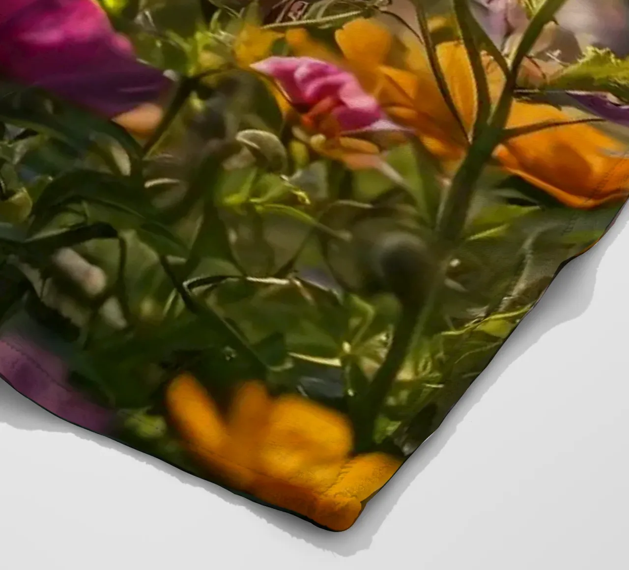 Colorful wildflowers in a sunlit garden during late spring fleece blanket by DesignDoodle