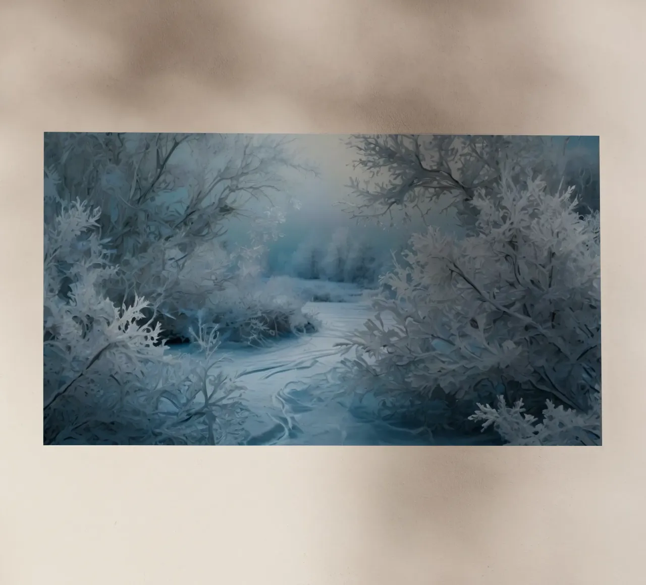 Paesaggio invernale con alberi smerigliati e fiume ghiacciato pellicola backlit da DesignDoodle