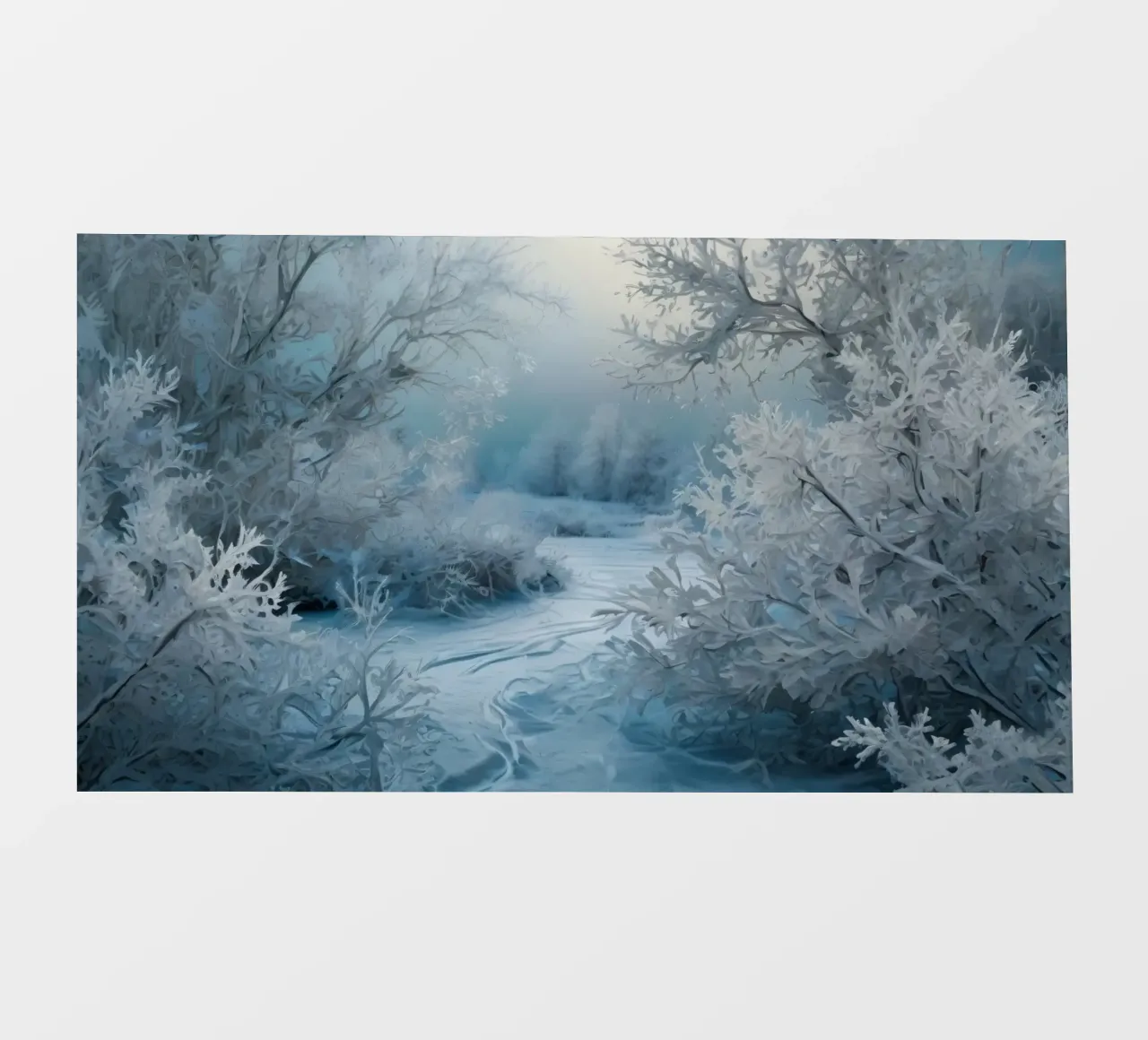 Paesaggio invernale con alberi smerigliati e fiume ghiacciato pellicola backlit da DesignDoodle