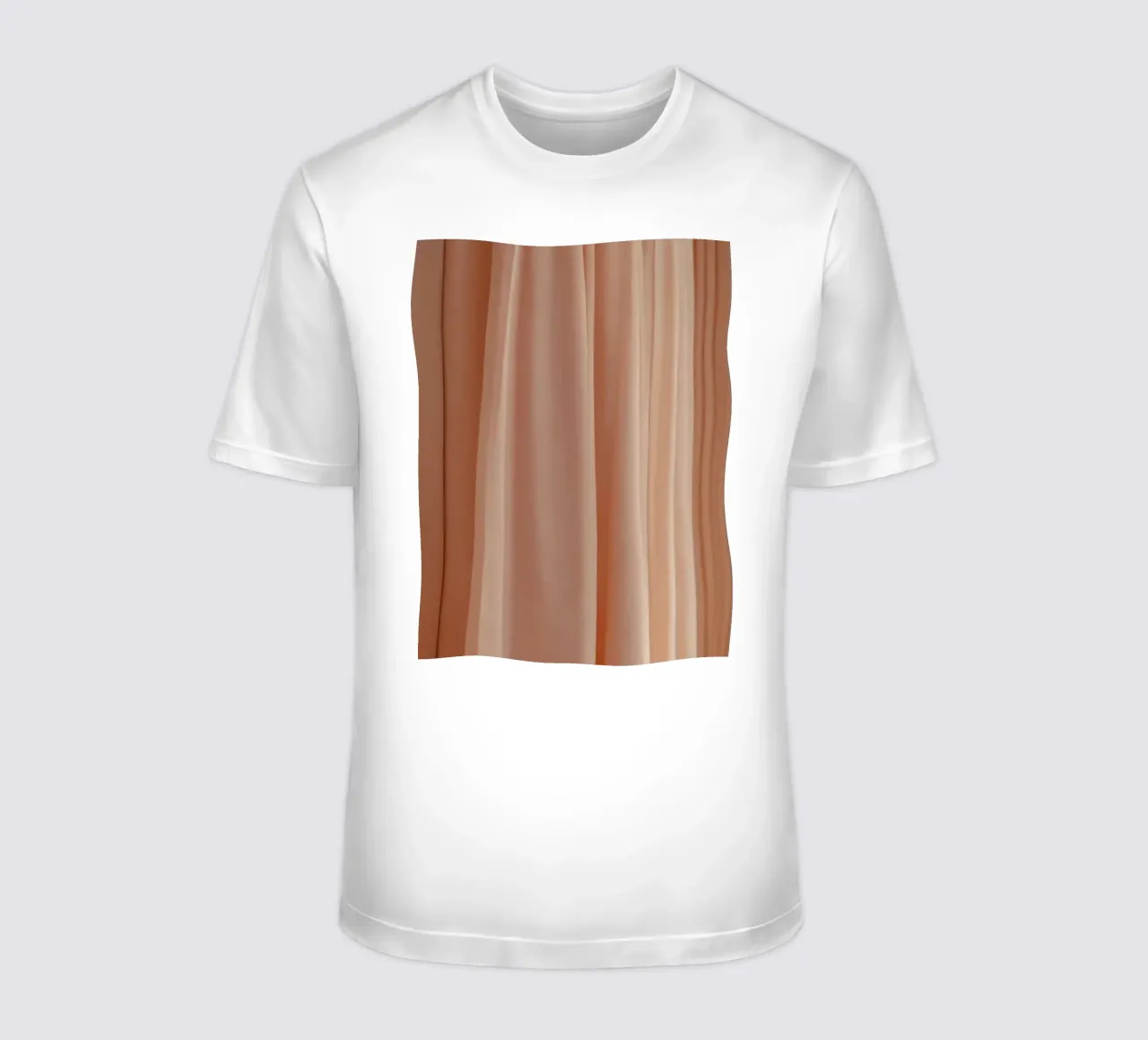 Zachte perzikkleurige stof drapeert elegant in natuurlijk licht t-shirt van DesignDoodle