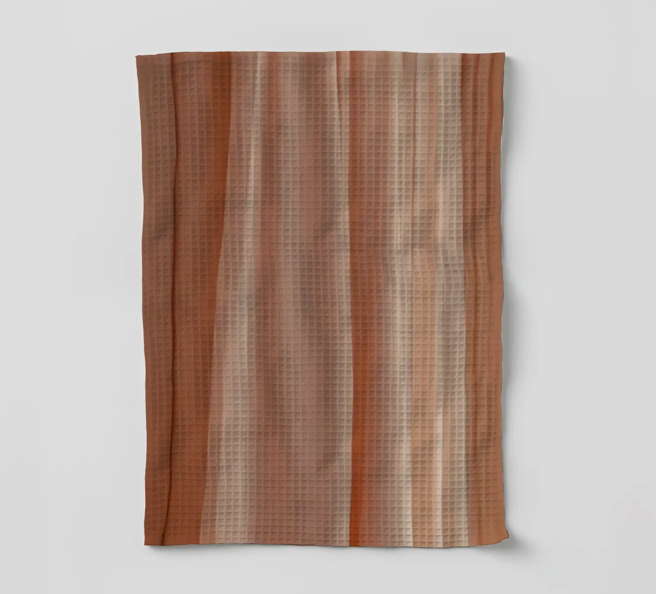 Zachte perzikkleurige stof drapeert elegant in natuurlijk licht theedoek van DesignDoodle