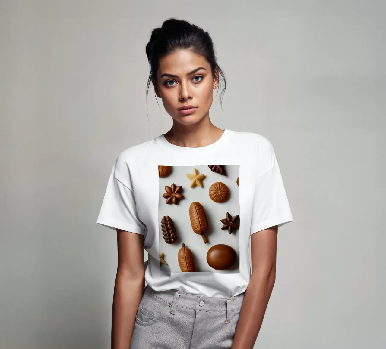 Sortiment sortierter Pralinen auf hellem Hintergrund T-Shirt von DesignDoodle