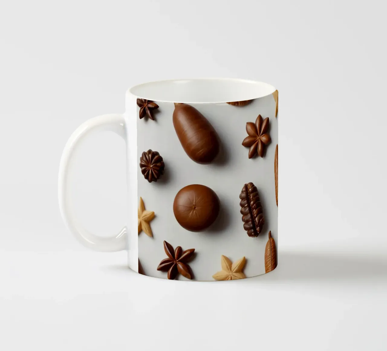 Sortiment sortierter Pralinen auf hellem Hintergrund Keramik Tasse von DesignDoodle
