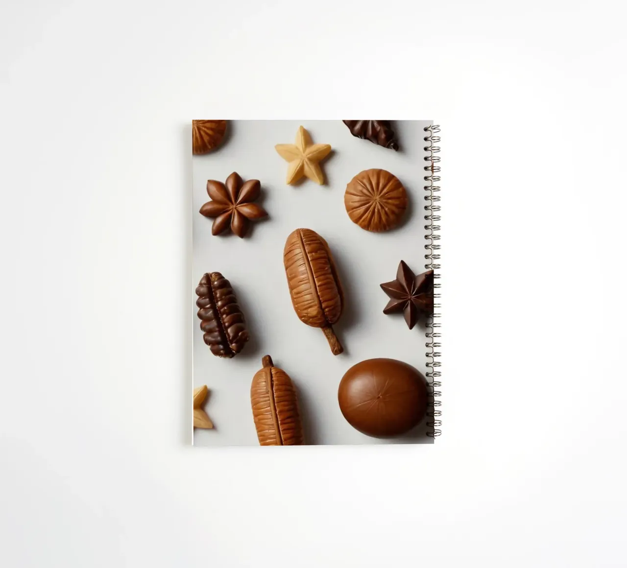 Assortment of assorted chocolates on a light background spiral notebook by DesignDoodle