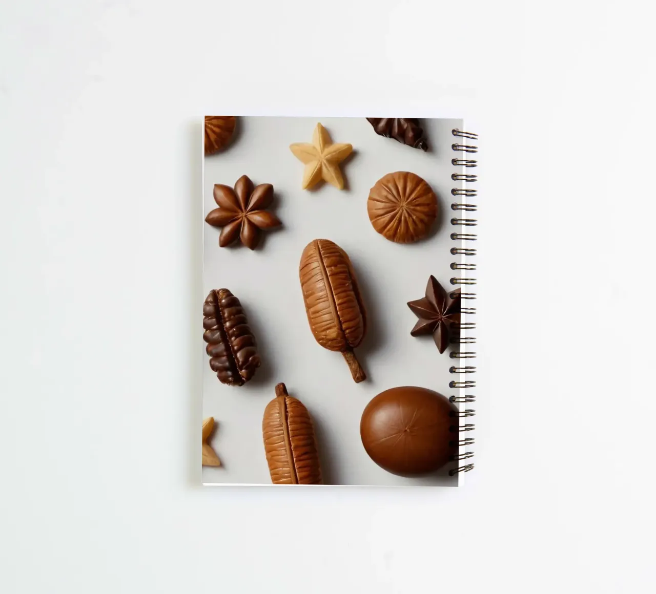 Assortment of assorted chocolates on a light background spiral notebook by DesignDoodle