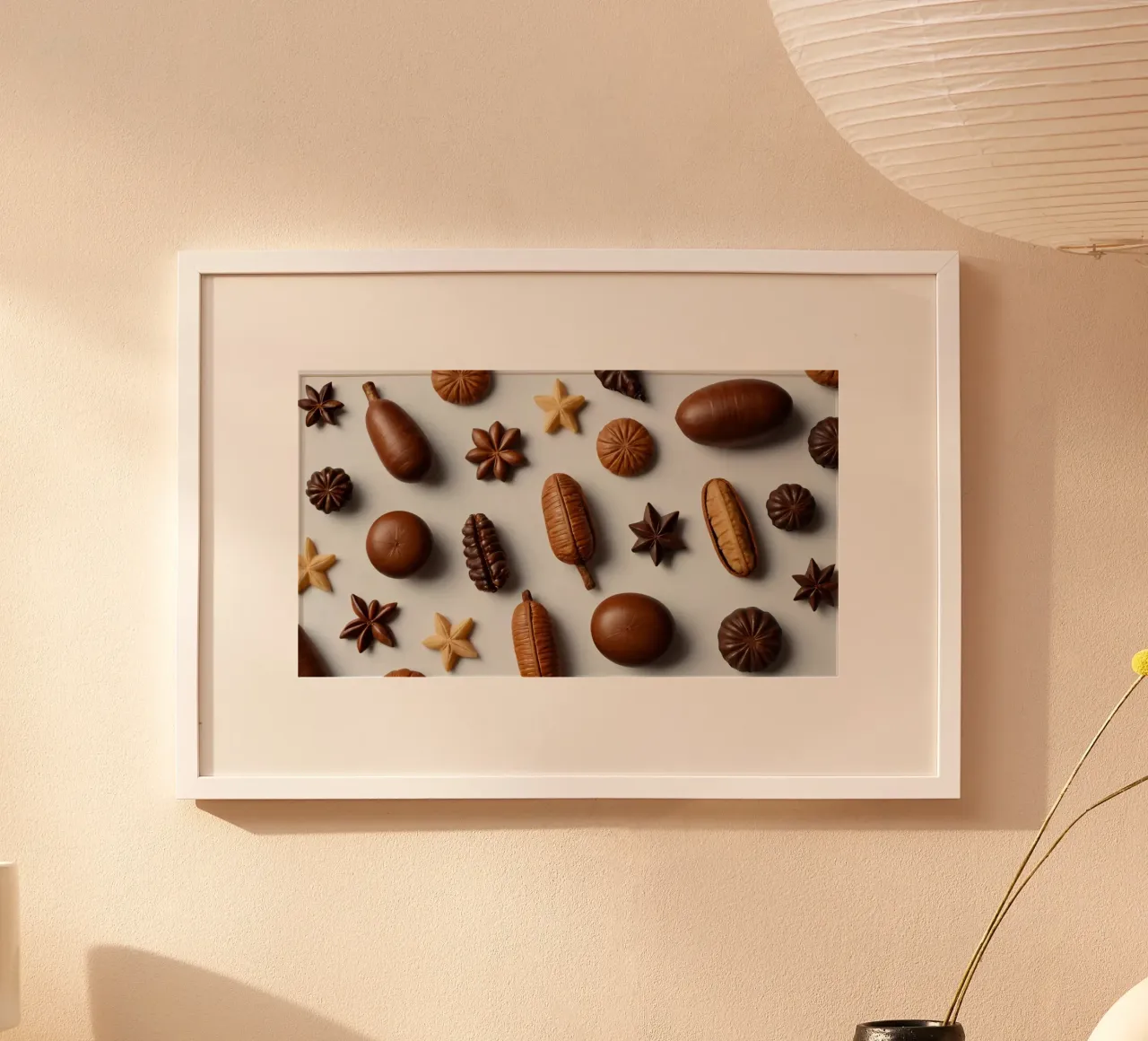 Sortiment sortierter Pralinen auf hellem Hintergrund Hahnemühle von DesignDoodle