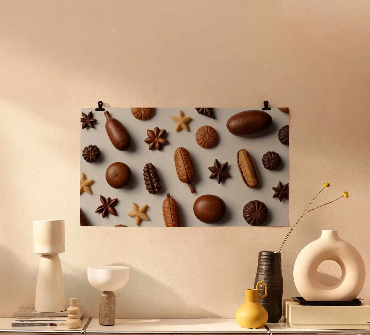 Sortiment sortierter Pralinen auf hellem Hintergrund Hahnemühle von DesignDoodle