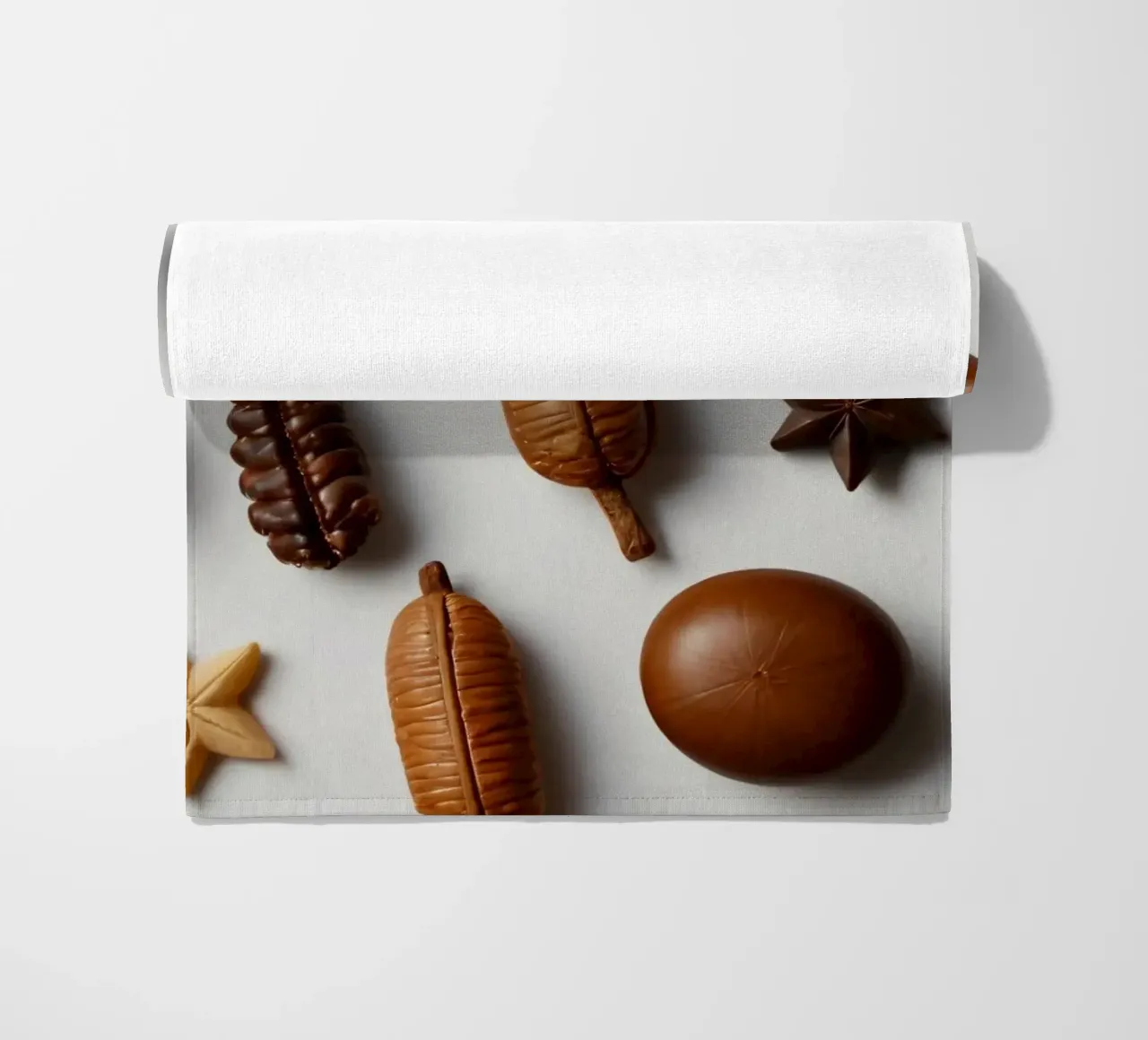 Sortiment sortierter Pralinen auf hellem Hintergrund Strandtuch von DesignDoodle