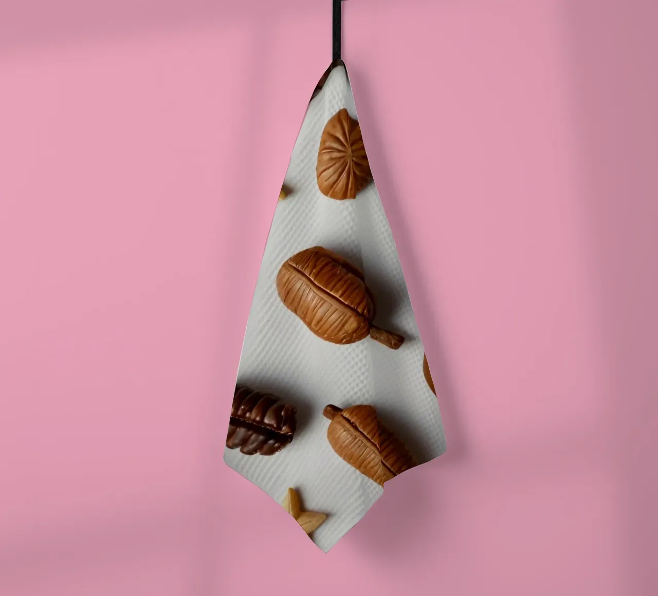 Sortiment sortierter Pralinen auf hellem Hintergrund Geschirrtuch von DesignDoodle