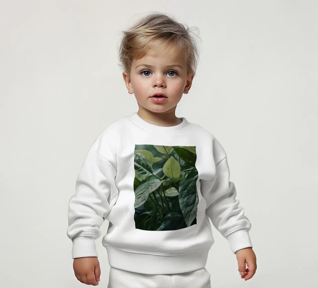 Foglie verdi e lussureggianti con texture diverse in un ambiente naturale e tranquillo. felpa neonato da DesignDoodle