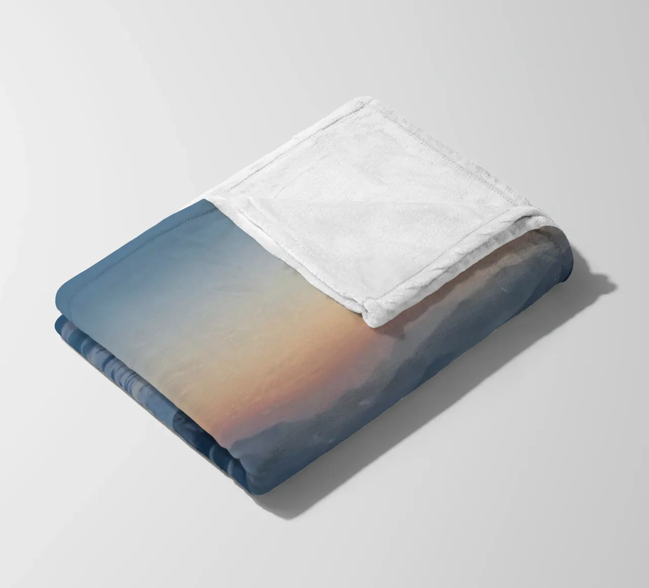 Winter landscape sunrise snow covered trees and mountain fleece blanket by DesignDoodle