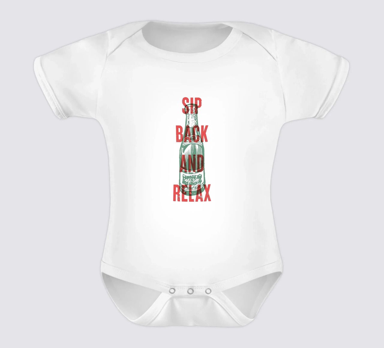 Nip achterover en ontspan babyrompertje korte mouwen van Vintagrafica