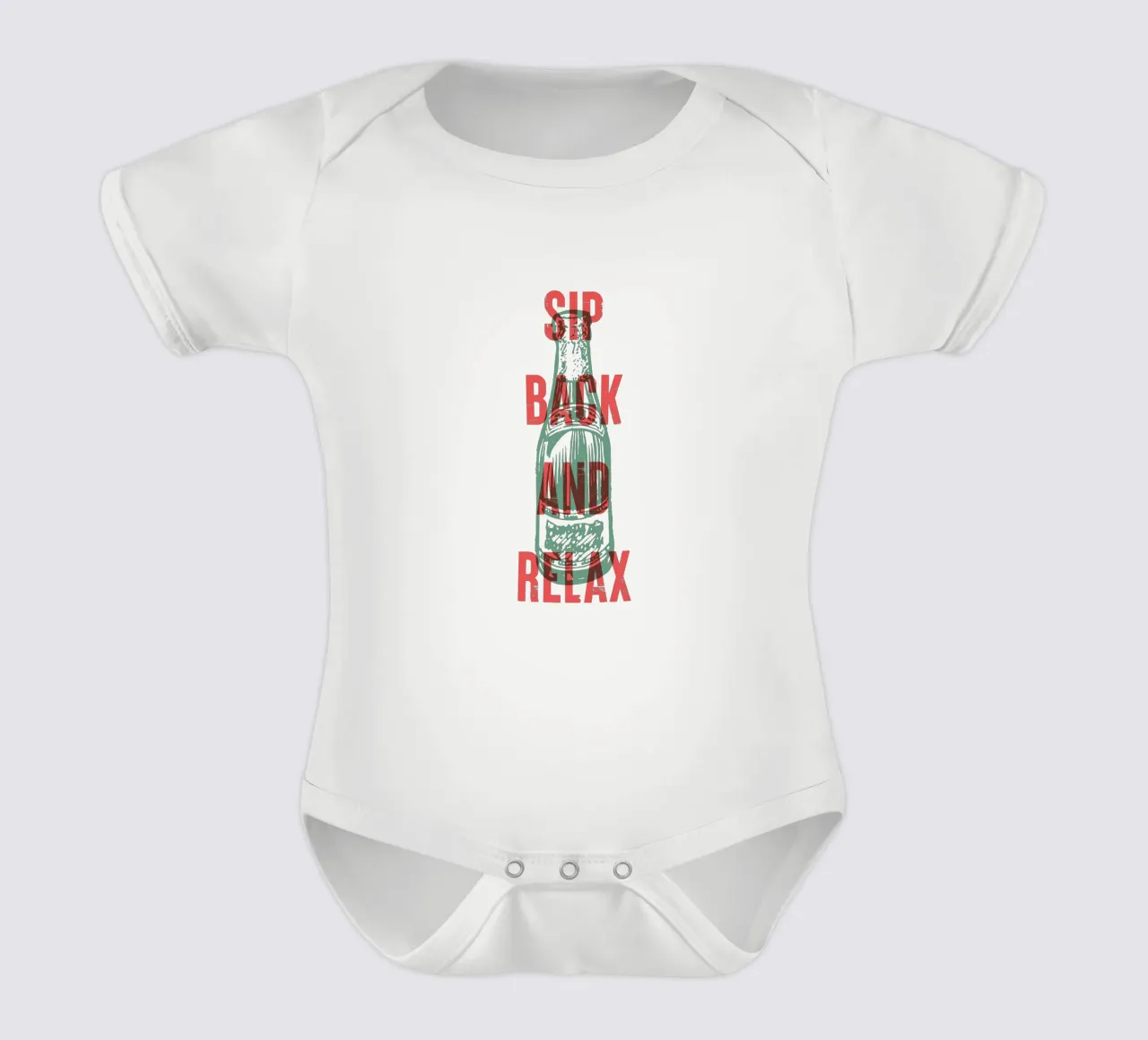 Nip achterover en ontspan babyrompertje korte mouwen van Vintagrafica