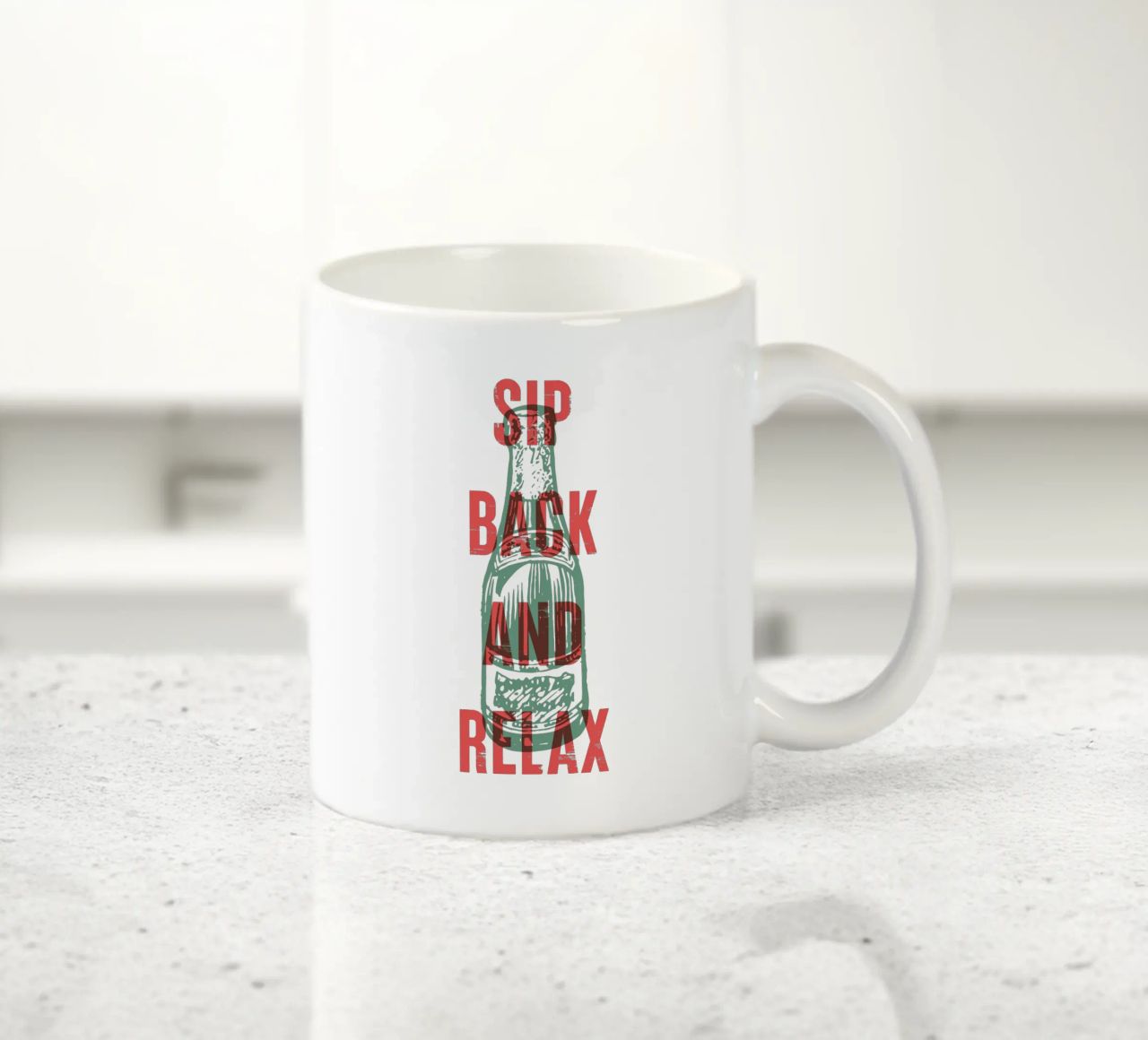Nip achterover en ontspan keramische mok van Vintagrafica