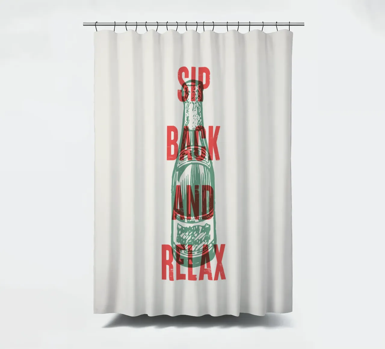 Sorseggiare e rilassarsi tenda da doccia da Vintagrafica