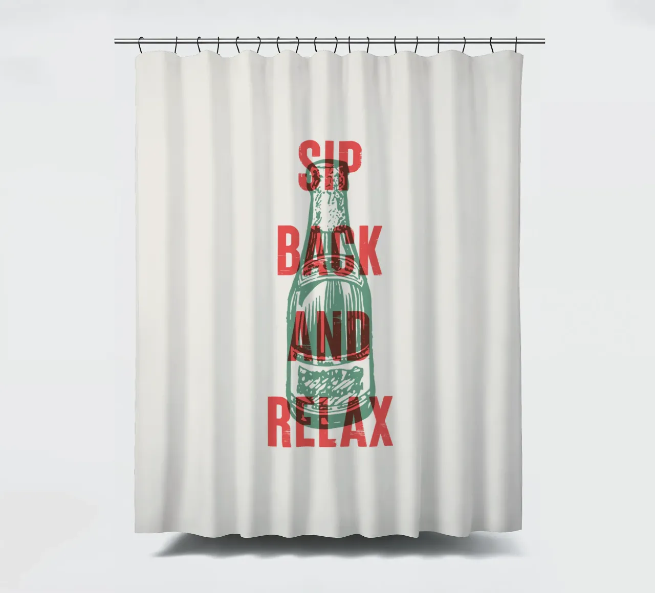 Nip achterover en ontspan douchegordijn van Vintagrafica