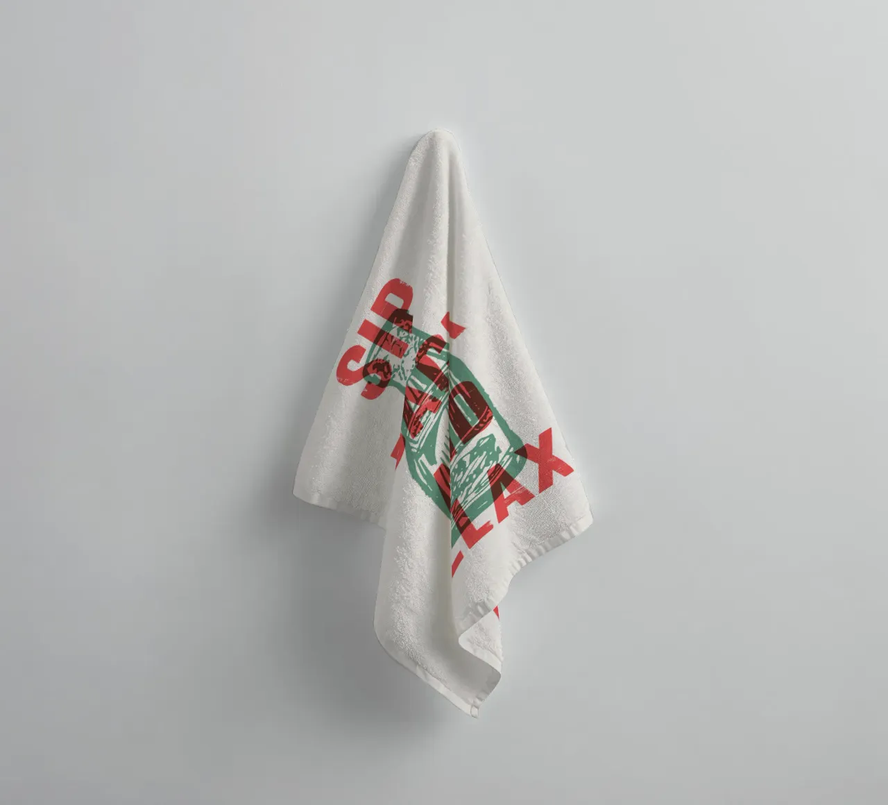 Nip achterover en ontspan badhanddoek van Vintagrafica