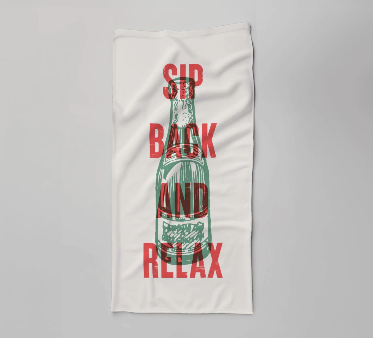Nip achterover en ontspan badhanddoek van Vintagrafica