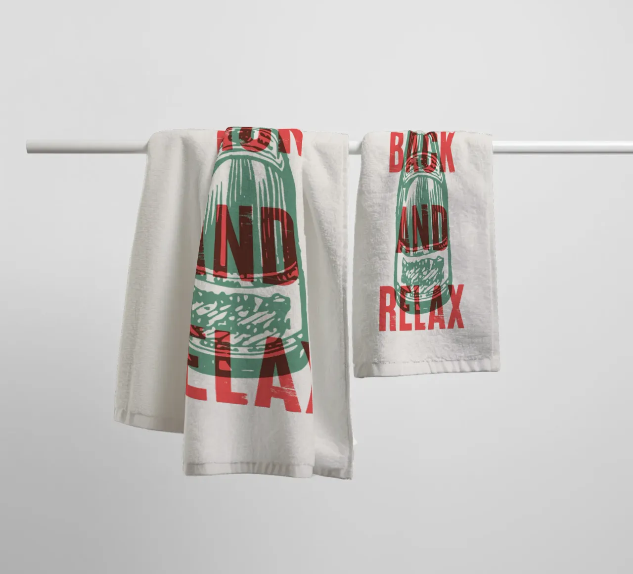 Nip achterover en ontspan badhanddoek van Vintagrafica