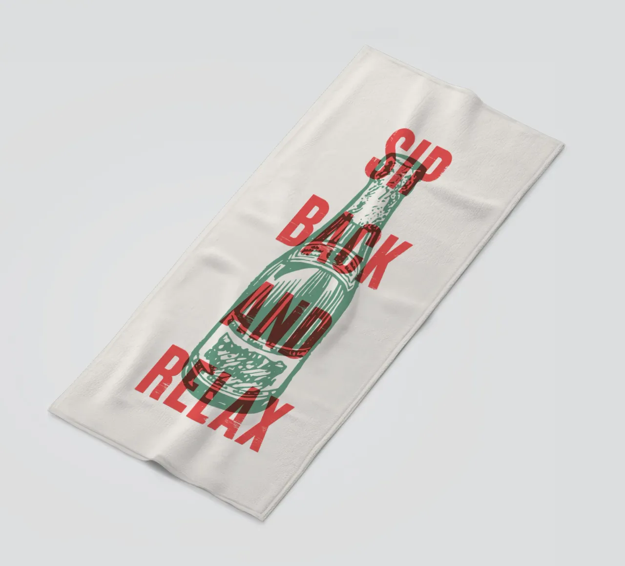 Nip achterover en ontspan strandhanddoek van Vintagrafica