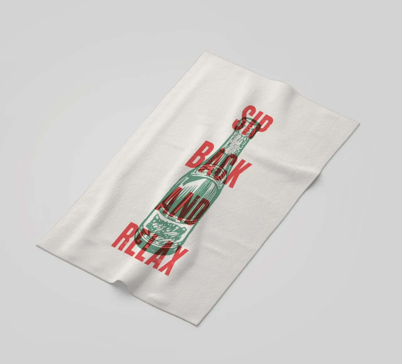 Nip achterover en ontspan strandhanddoek van Vintagrafica