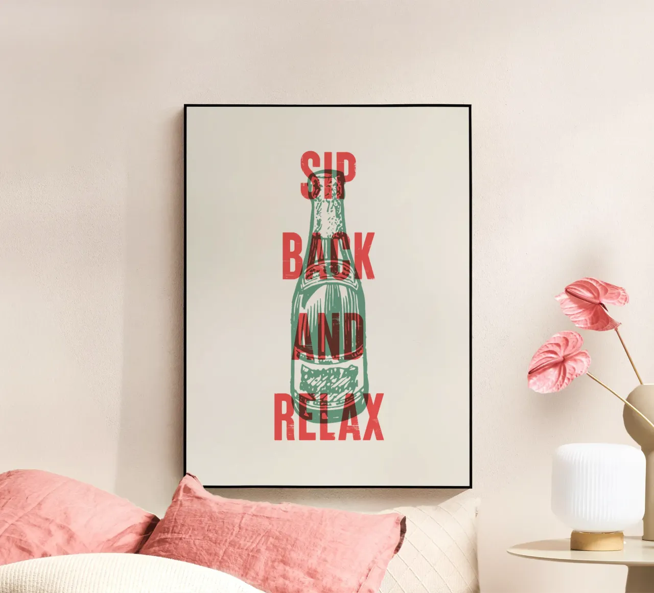 Nip achterover en ontspan acryl van Vintagrafica