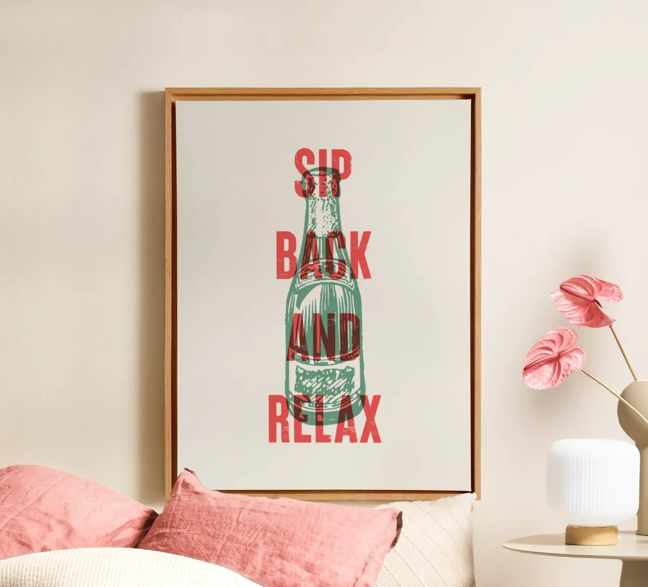 Nip achterover en ontspan canvas van Vintagrafica