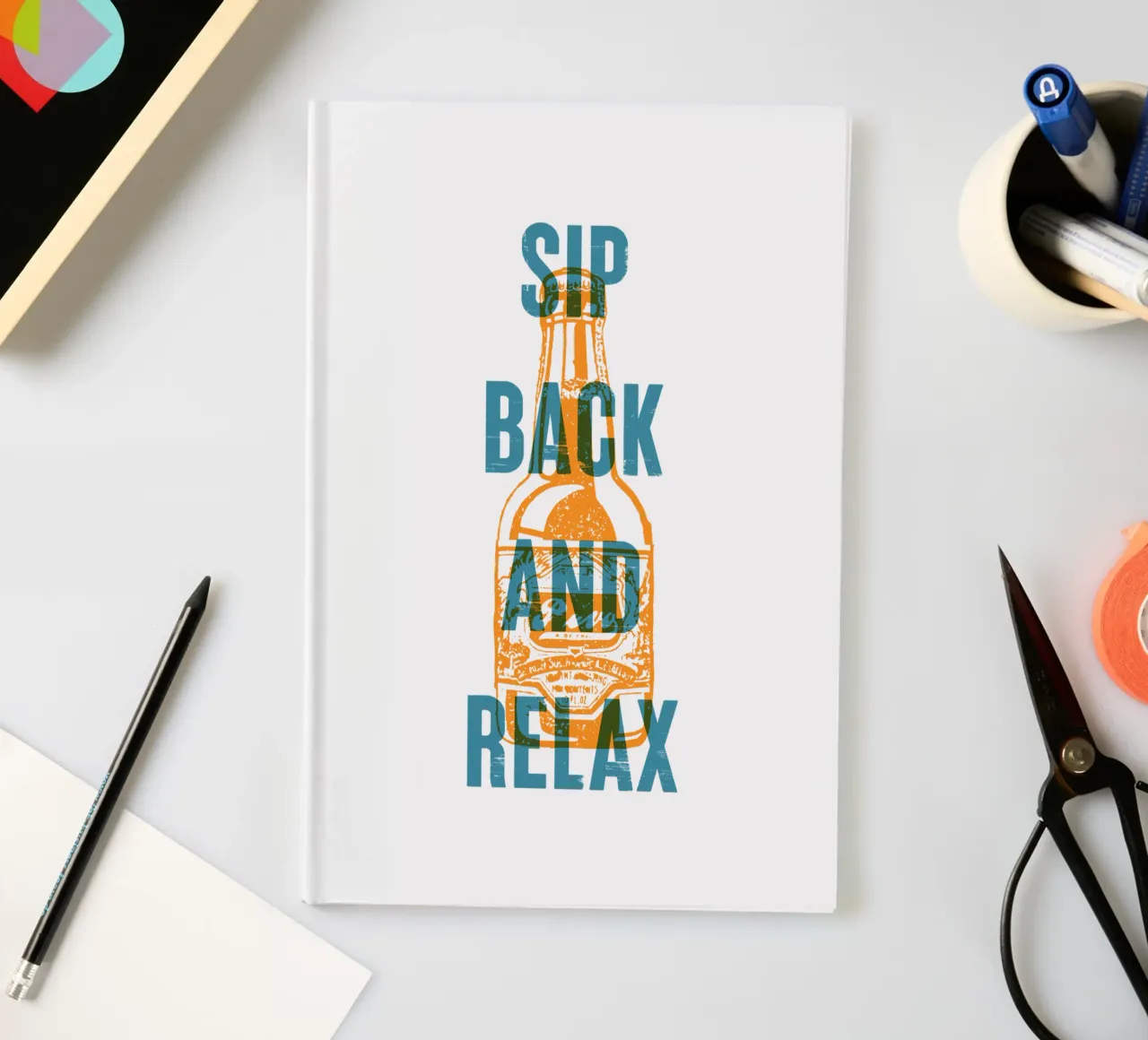 Sip back and relax notebook by Vintagrafica