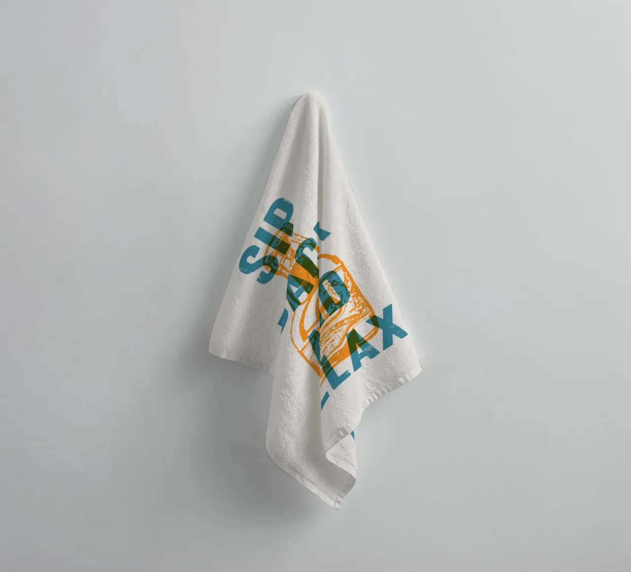 Nip achterover en ontspan badhanddoek van Vintagrafica