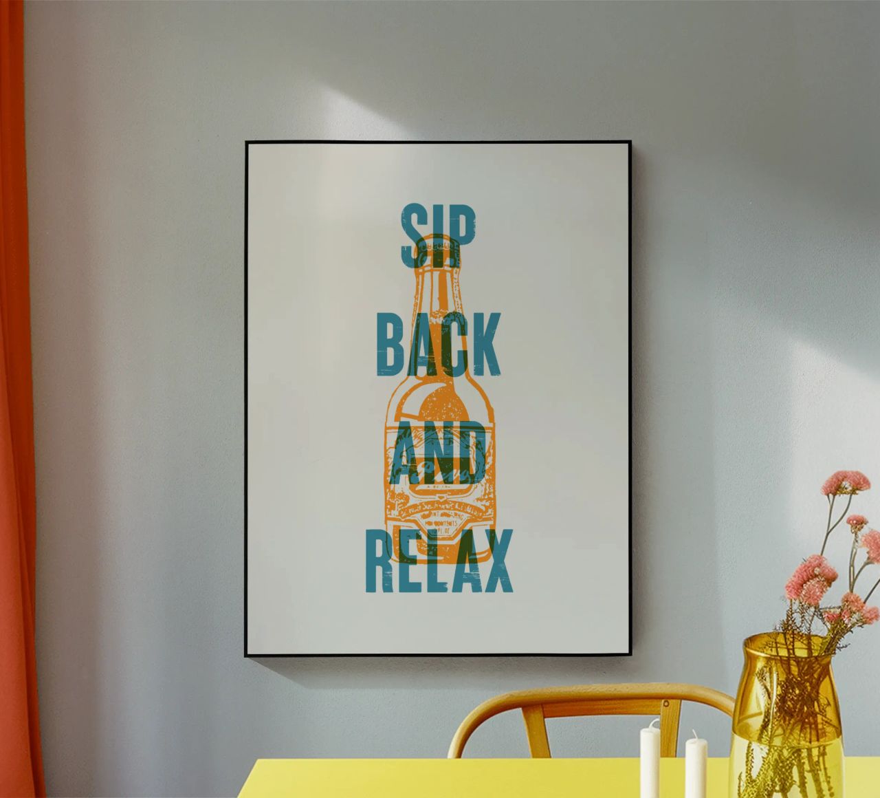 Nip achterover en ontspan acryl van Vintagrafica