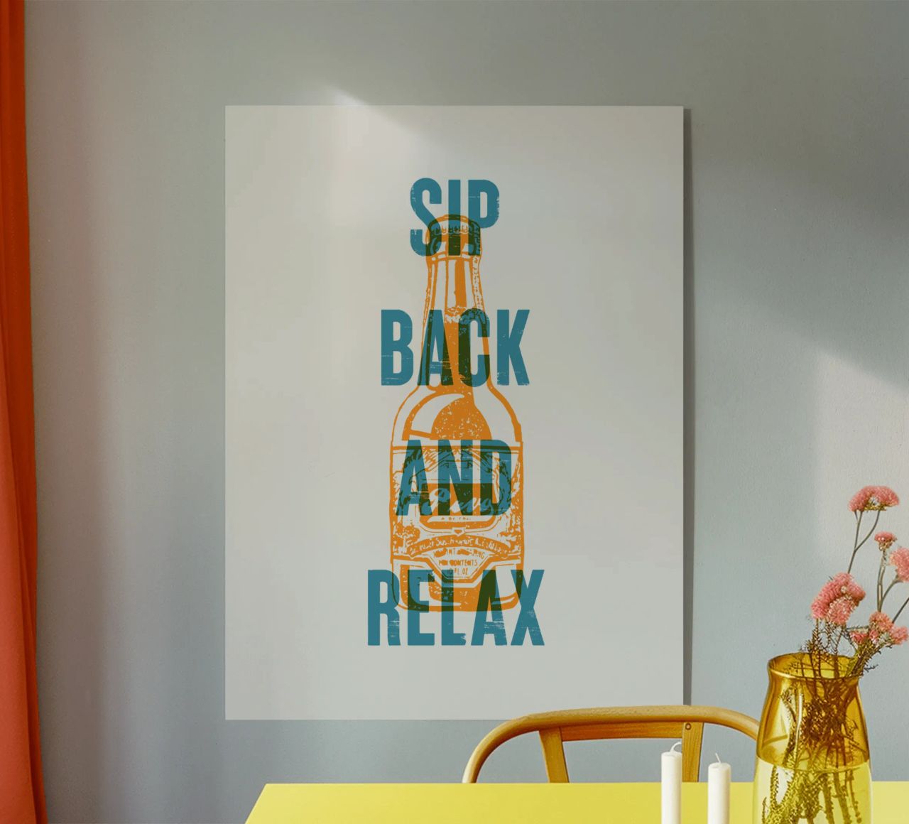 Nip achterover en ontspan acryl van Vintagrafica