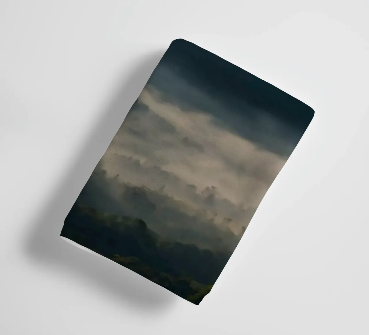 Majestic mountain range shrouded in mist towel by DesignDoodle
