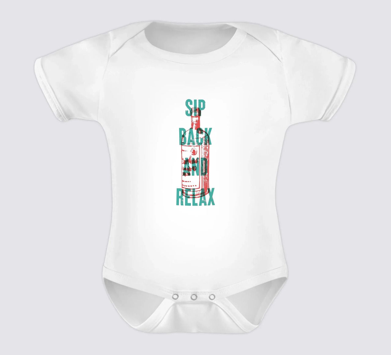 Nip achterover en ontspan babyrompertje korte mouwen van Vintagrafica
