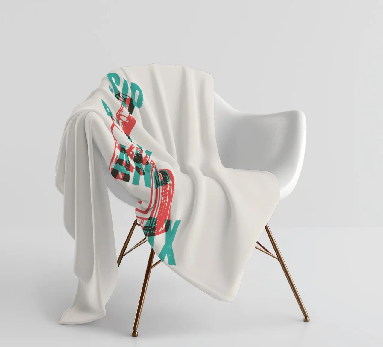 Nip achterover en ontspan fleecedeken van Vintagrafica