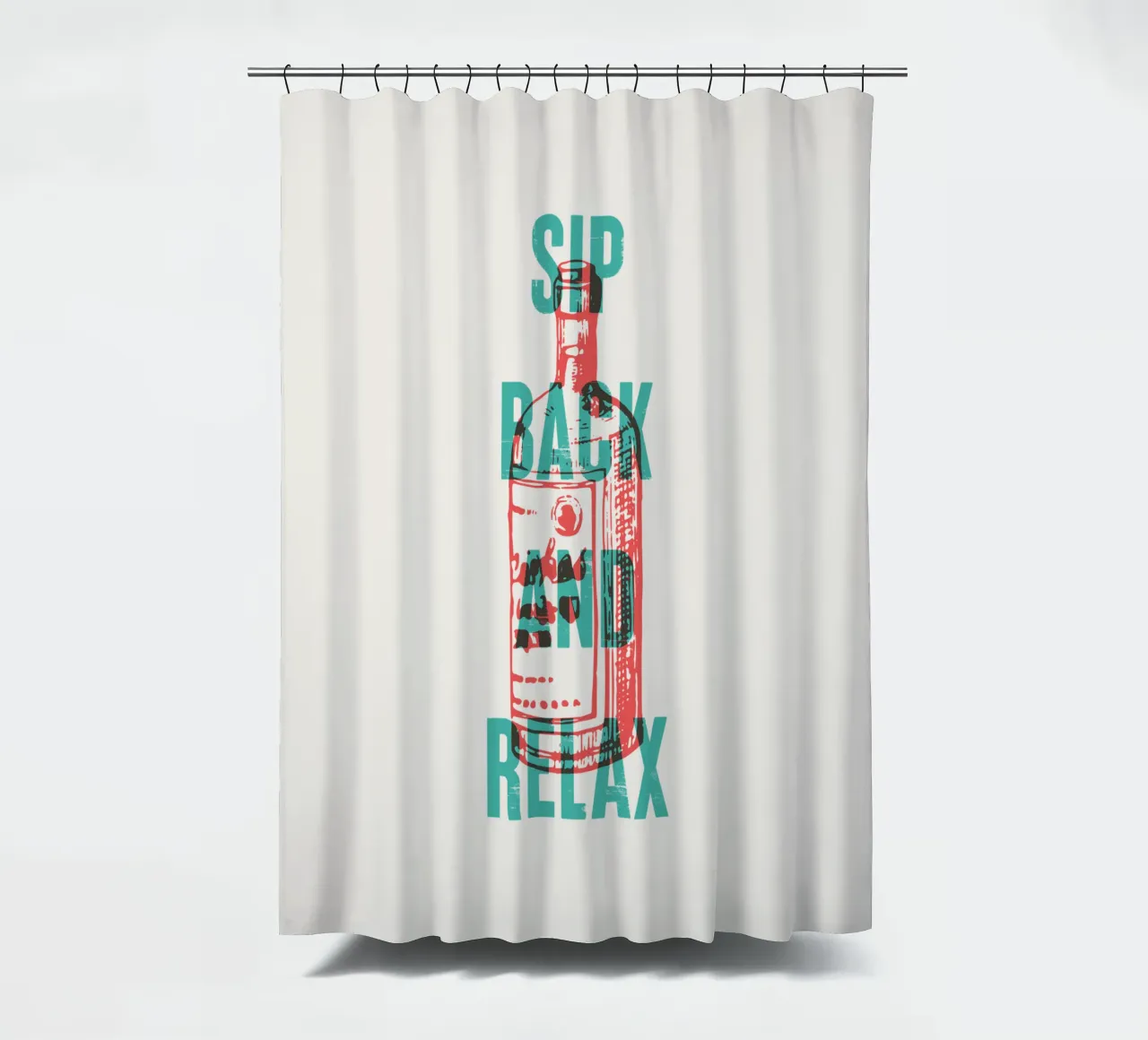 Nip achterover en ontspan douchegordijn van Vintagrafica