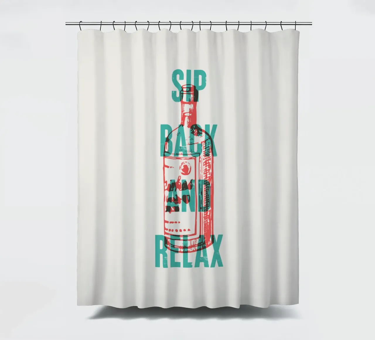Nip achterover en ontspan douchegordijn van Vintagrafica
