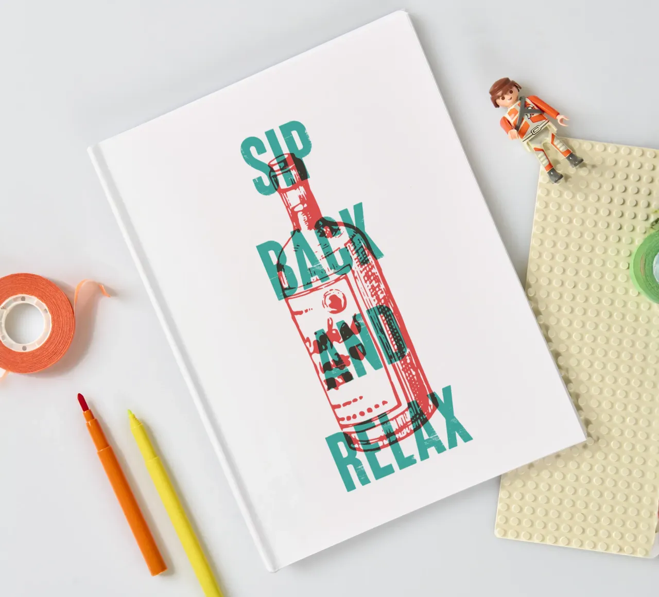 Sip back and relax notebook by Vintagrafica