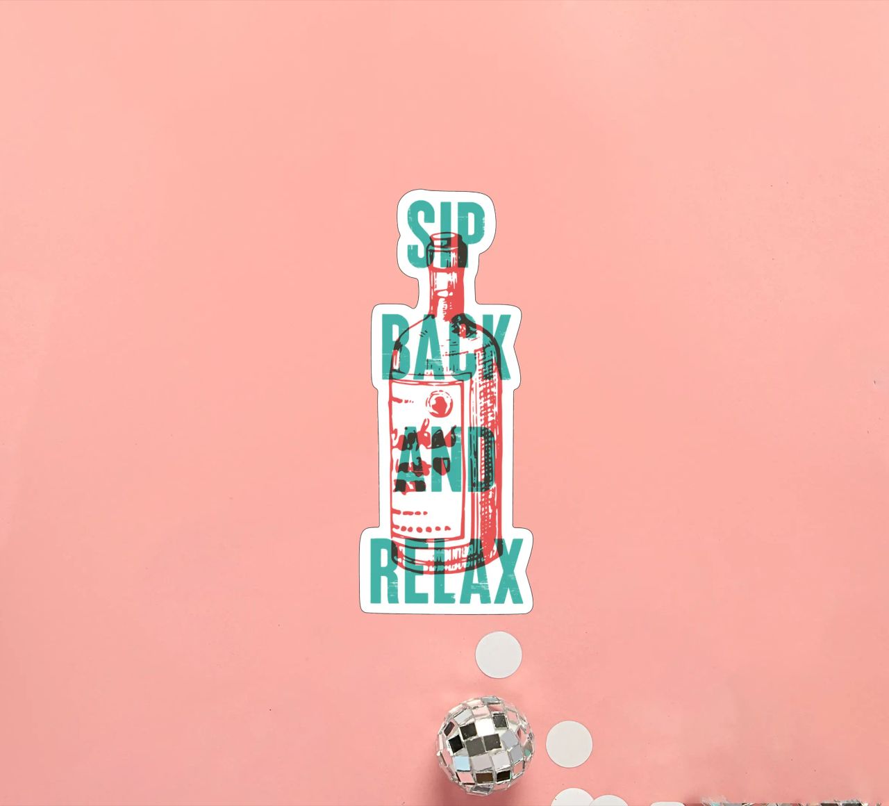 Nip achterover en ontspan sticker van Vintagrafica