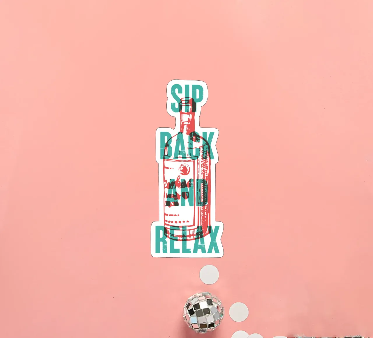 Nip achterover en ontspan sticker van Vintagrafica