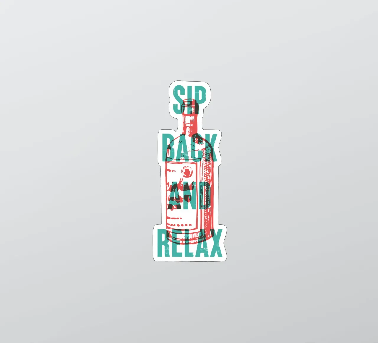 Nip achterover en ontspan sticker van Vintagrafica