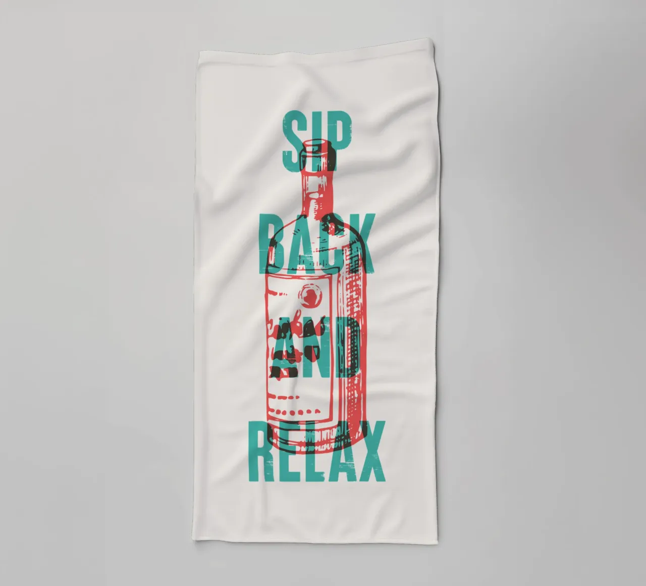 Nip achterover en ontspan badhanddoek van Vintagrafica