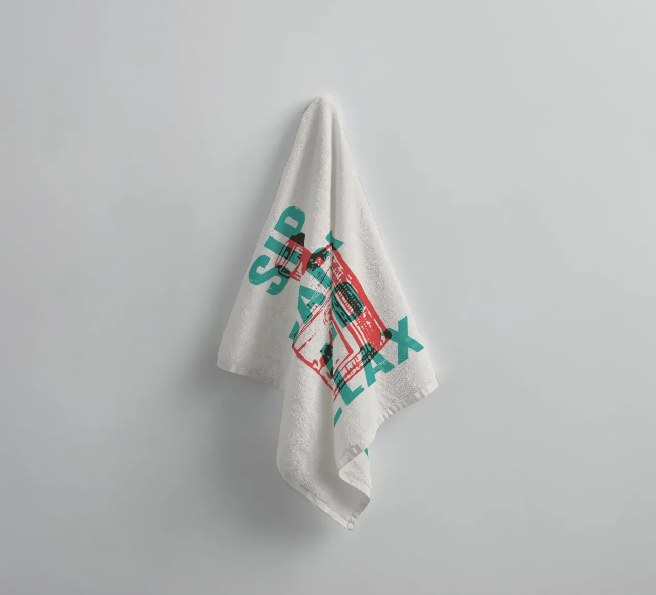 Nip achterover en ontspan badhanddoek van Vintagrafica