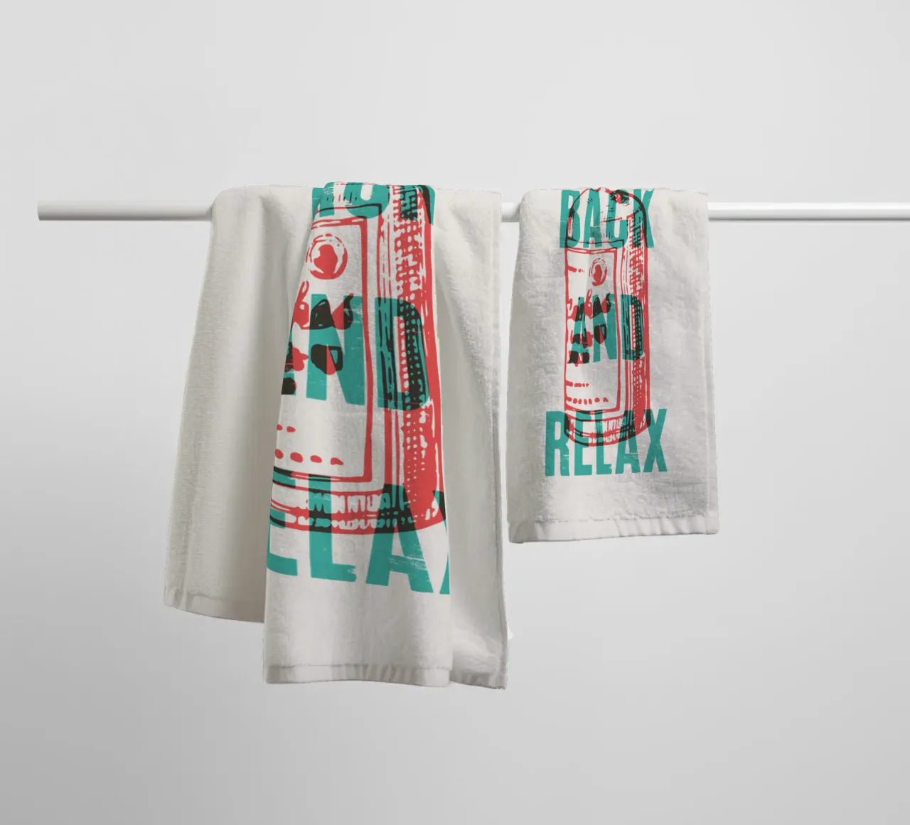 Nip achterover en ontspan badhanddoek van Vintagrafica